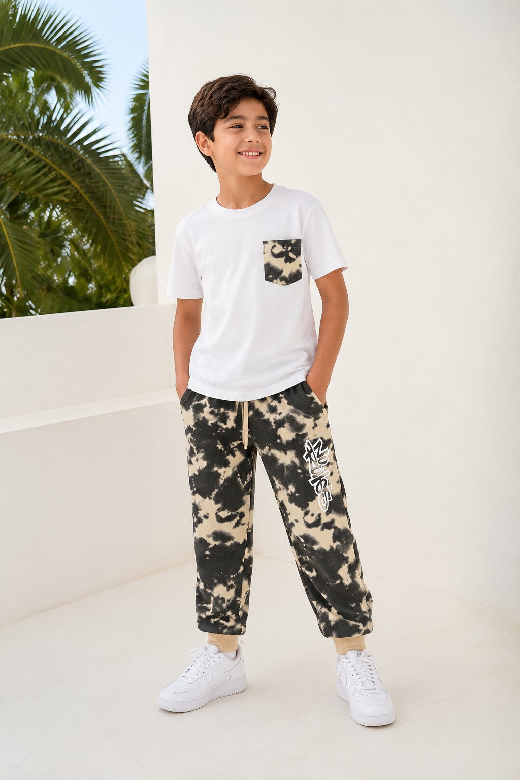 Tie-Dye Regular Fit Joggers for Tweens Boys - Image 1
