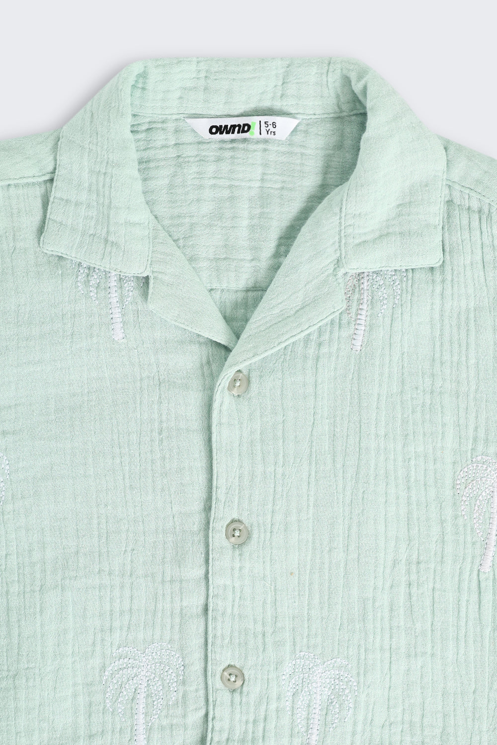 Green Embroidered Cotton Regular Fit Co-ord Set for Boys - Image 6