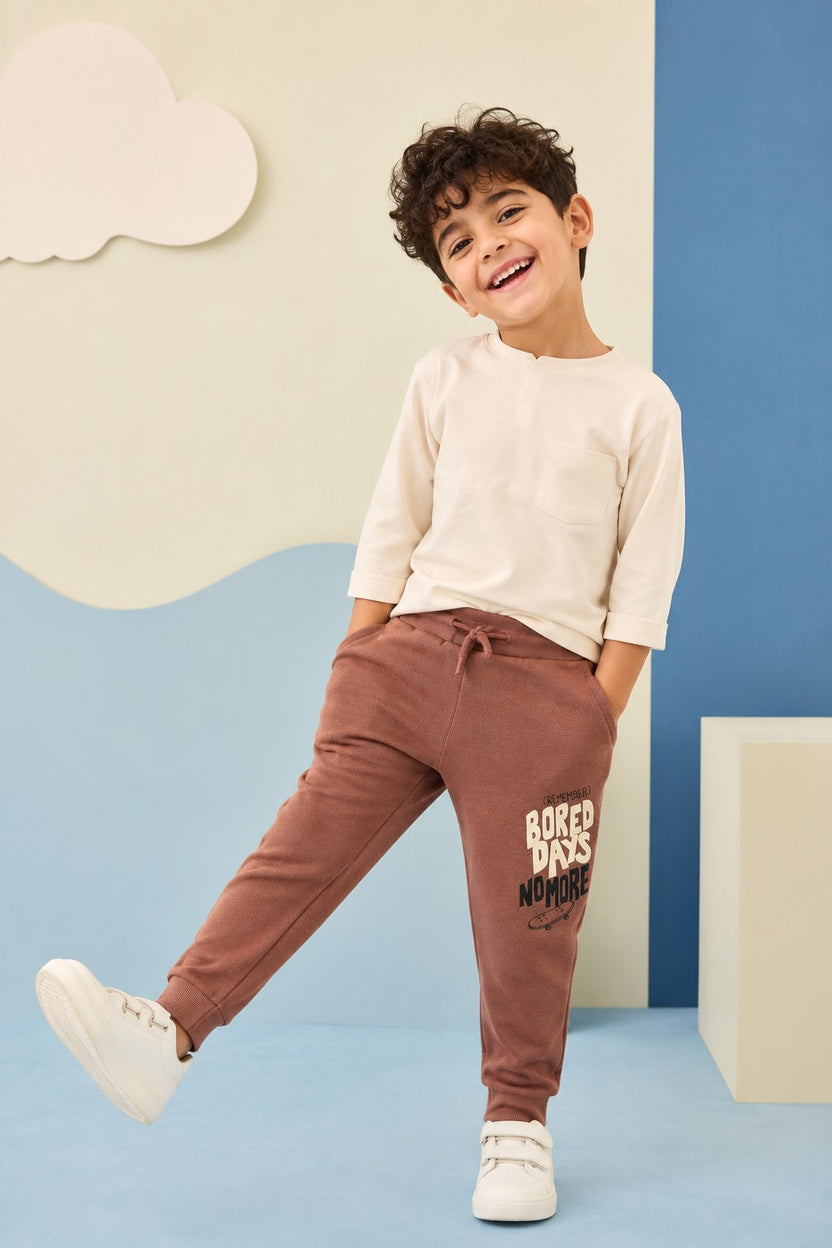 Brown Mid Rise Regular Fit Jogger - Image 1