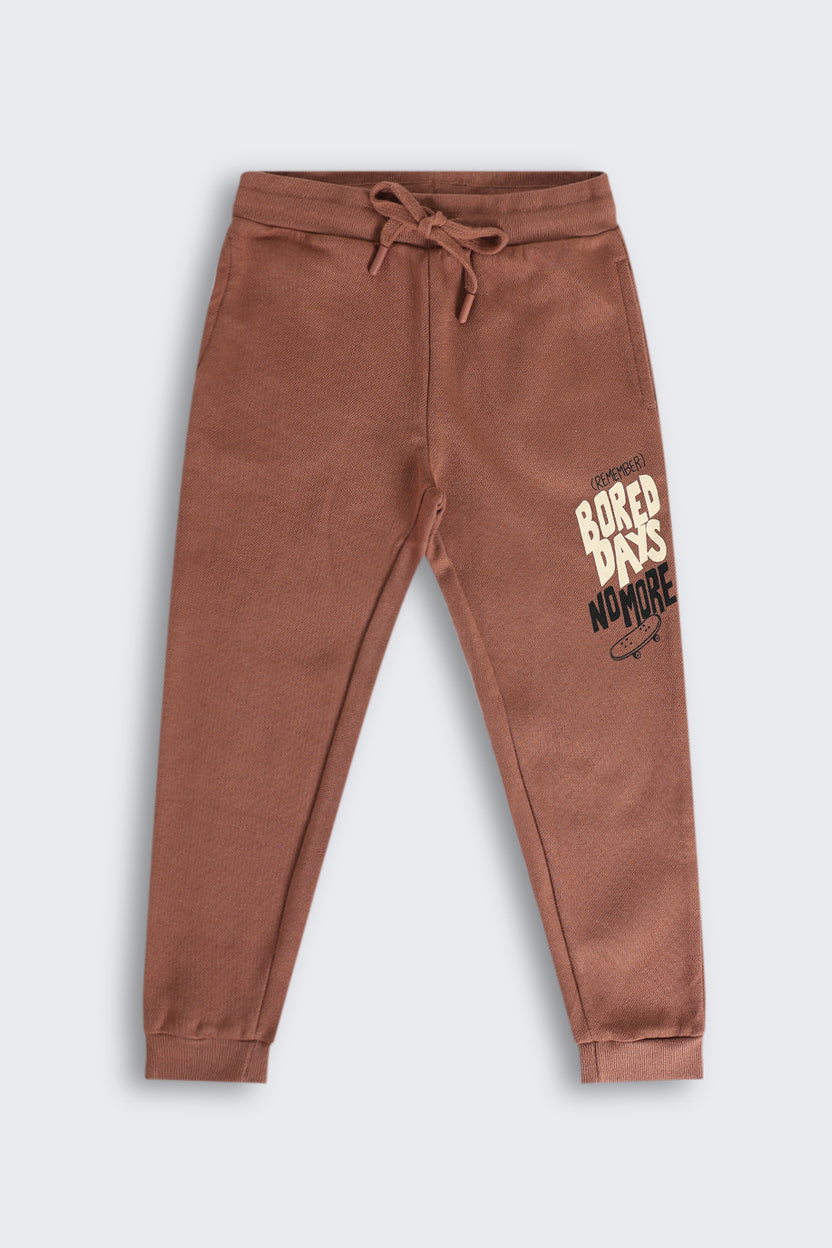 Brown Mid Rise Regular Fit Jogger for Boys - Image 2