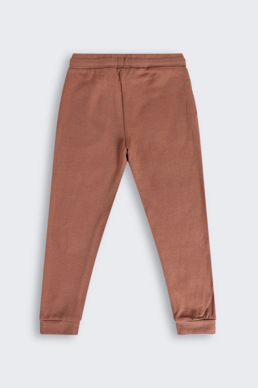 Brown Mid Rise Regular Fit Jogger for Boys - Image 3