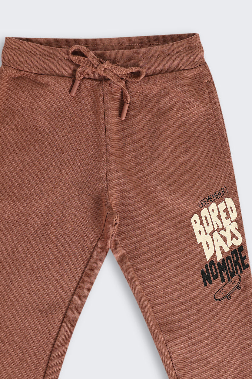 Brown Mid Rise Regular Fit Jogger for Boys - Image 5