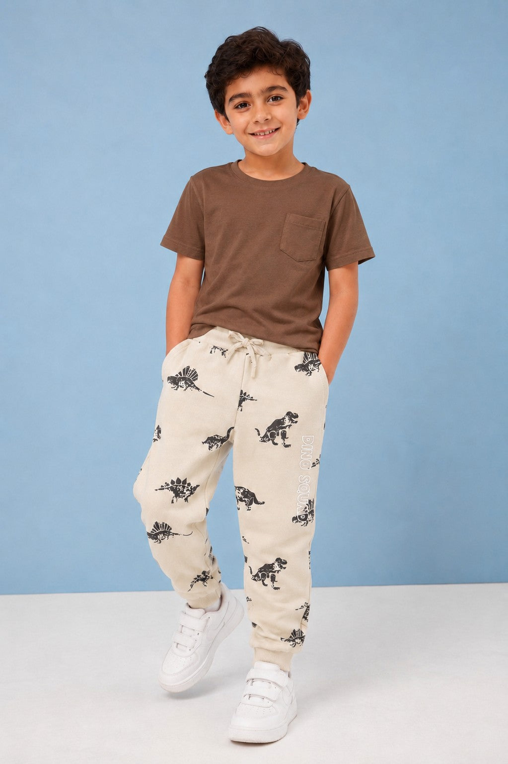 Beige Regular Fit Jogger With 2 Pocket for Boys - Image 1