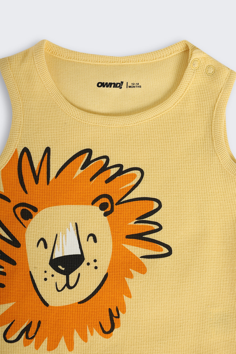 Yellow Tiger Printed Cotton Regular Fit Co-ord Set for Infant Boys - Image 6