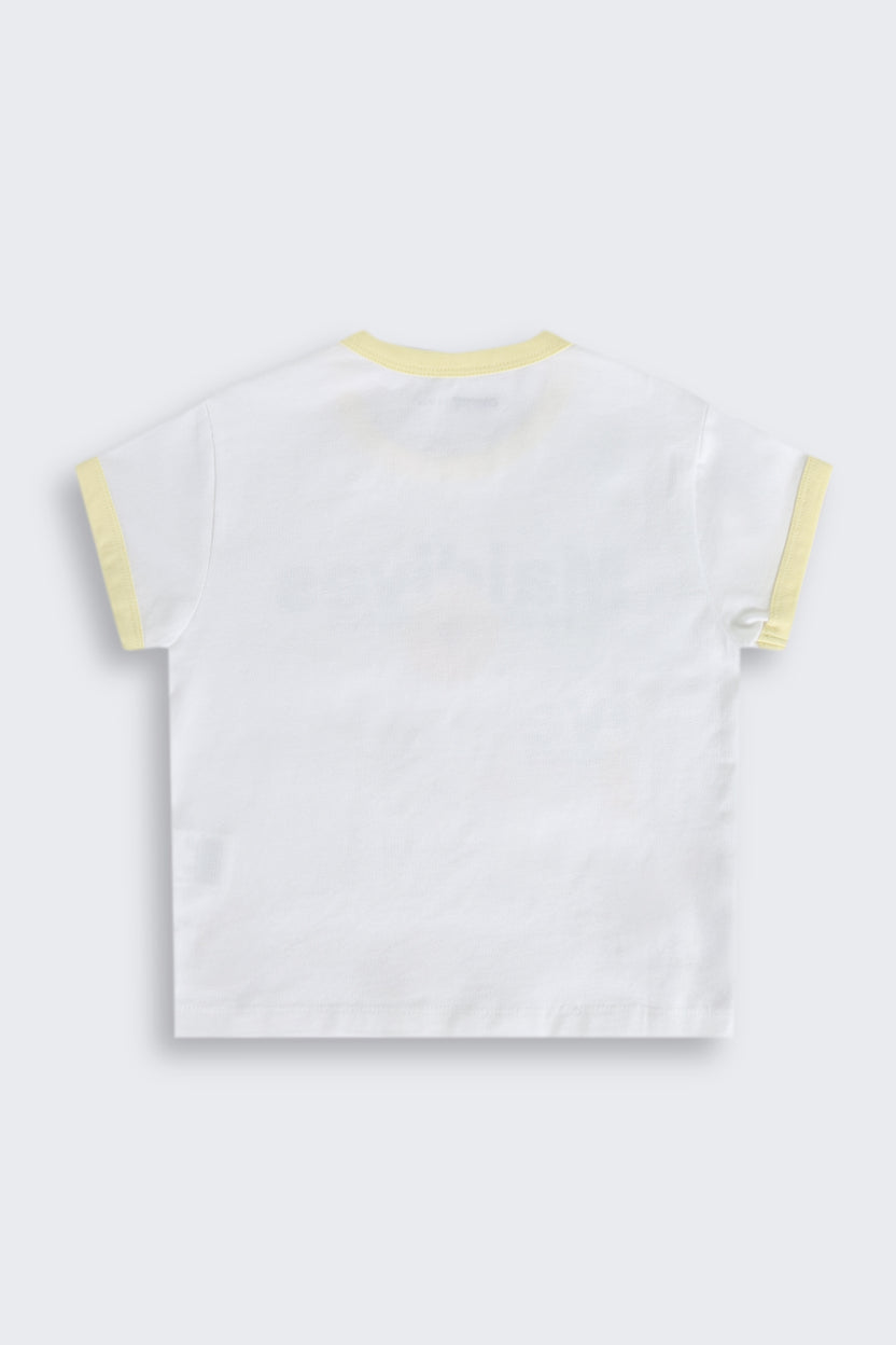 White Difital Print T-Shirt for Tweens Girls - Image 3