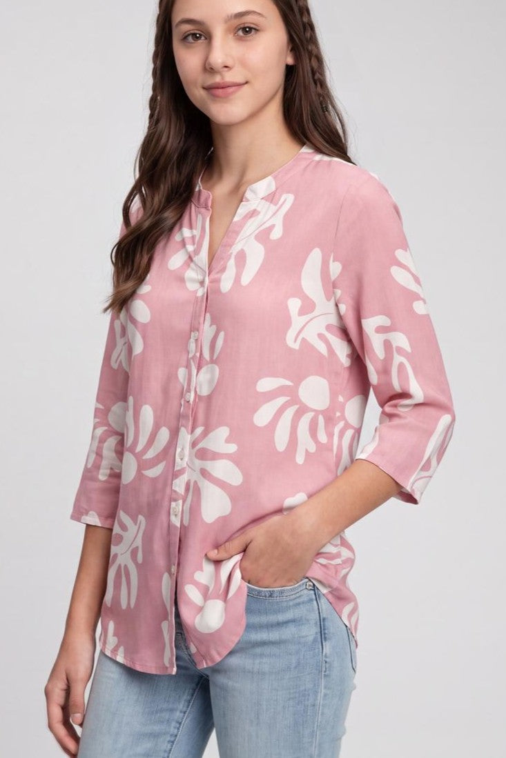 Pink Abstract Regular Fit Tunic for Women - Image 7
