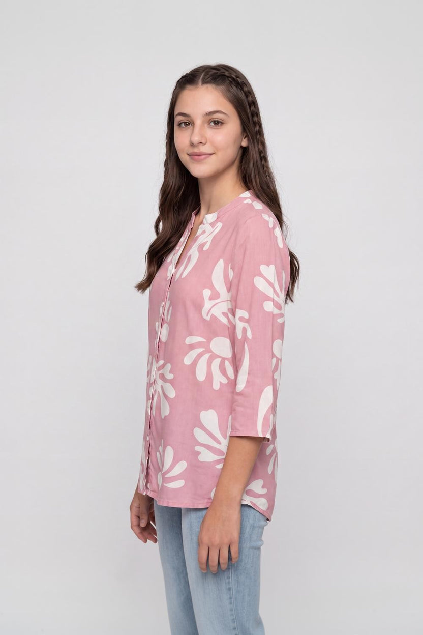 Pink Abstract Regular Fit Tunic for Women - Image 4