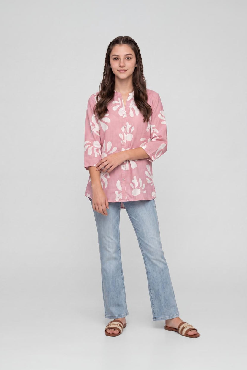Pink Abstract Regular Fit Tunic for Women - Image 6