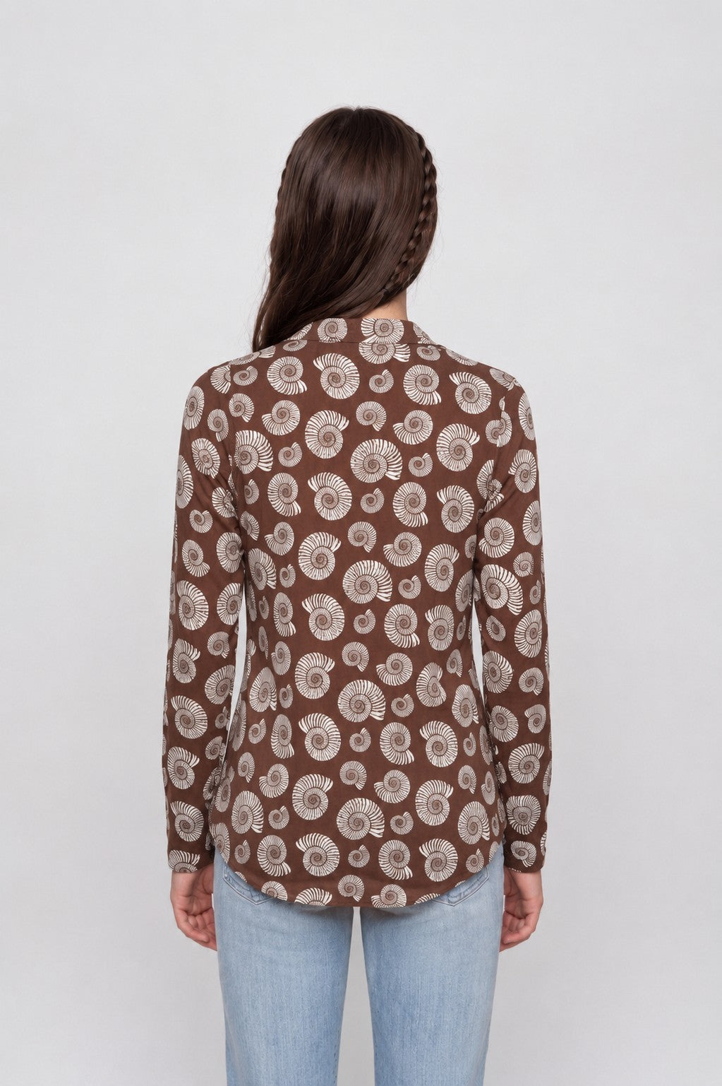 Brown Shell Printed Regular Fit Tunic for Women - Image 5