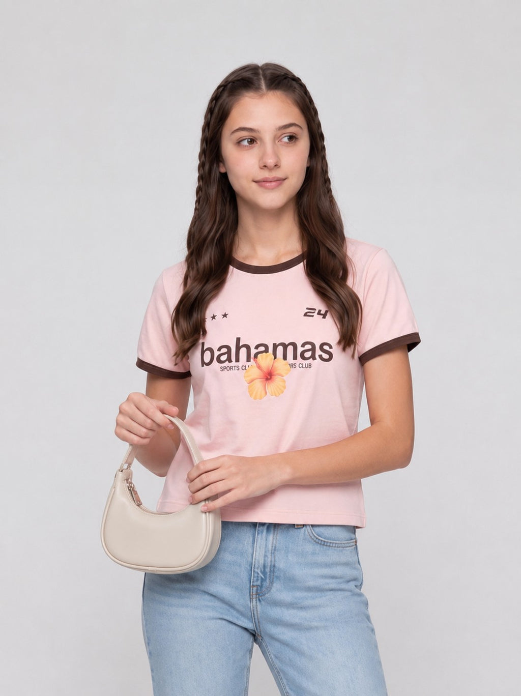 Pink Graphic Regular Fit T-Shirt for Women - Image 1