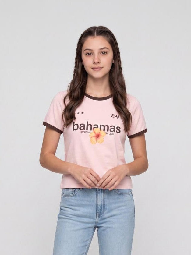Pink Graphic Regular Fit T-Shirt for Women - Image 2