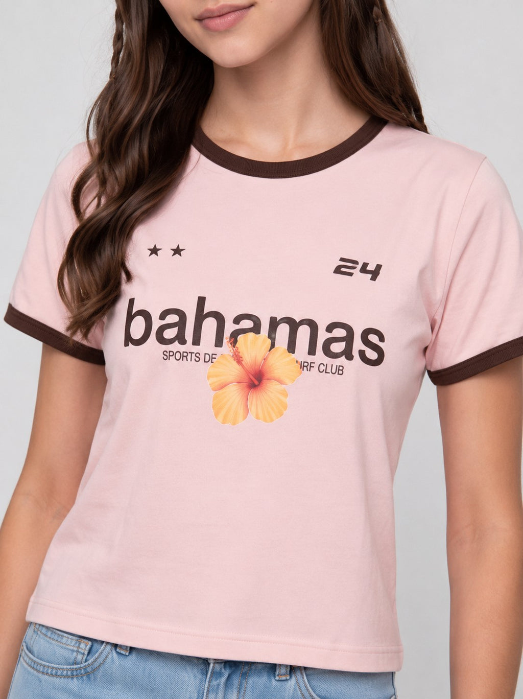 Pink Graphic Regular Fit T-Shirt for Women - Image 7