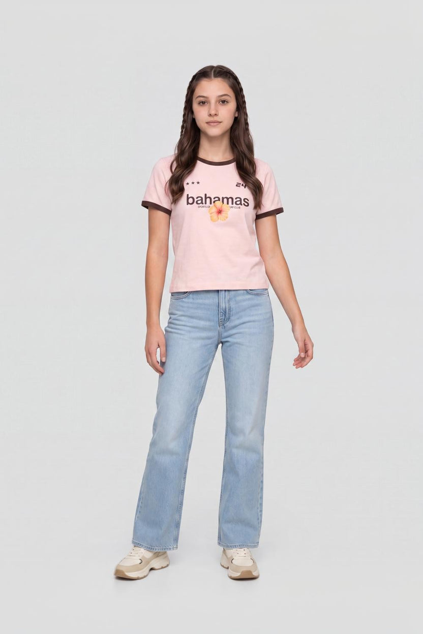 Pink Graphic Regular Fit T-Shirt for Women - Image 6