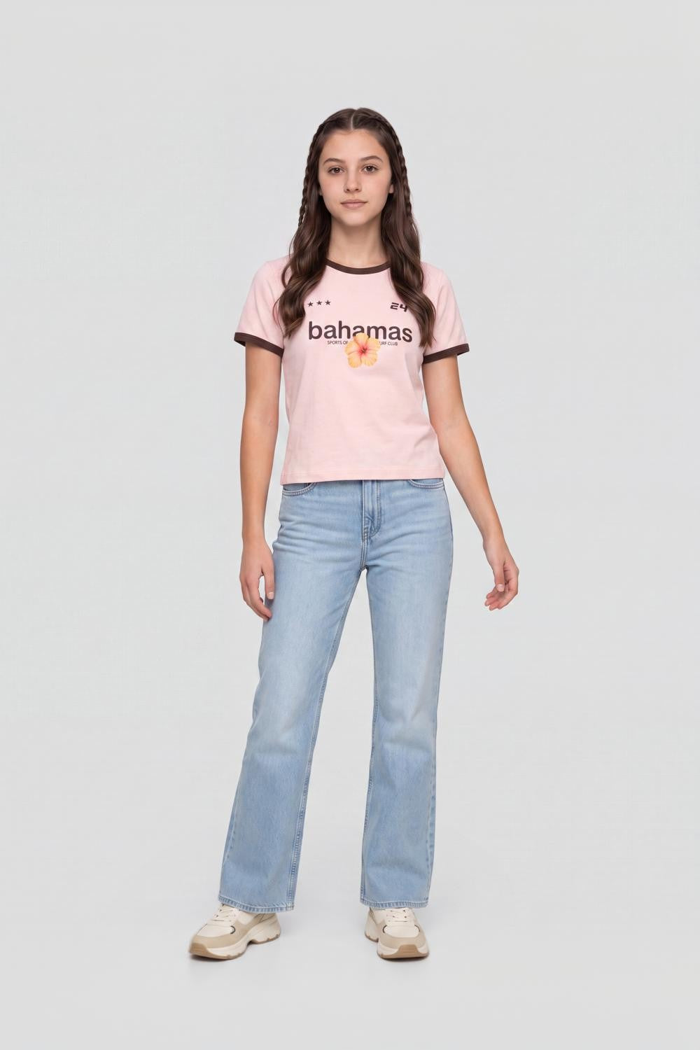 Pink Graphic Regular Fit T-Shirt for Women - Image 6