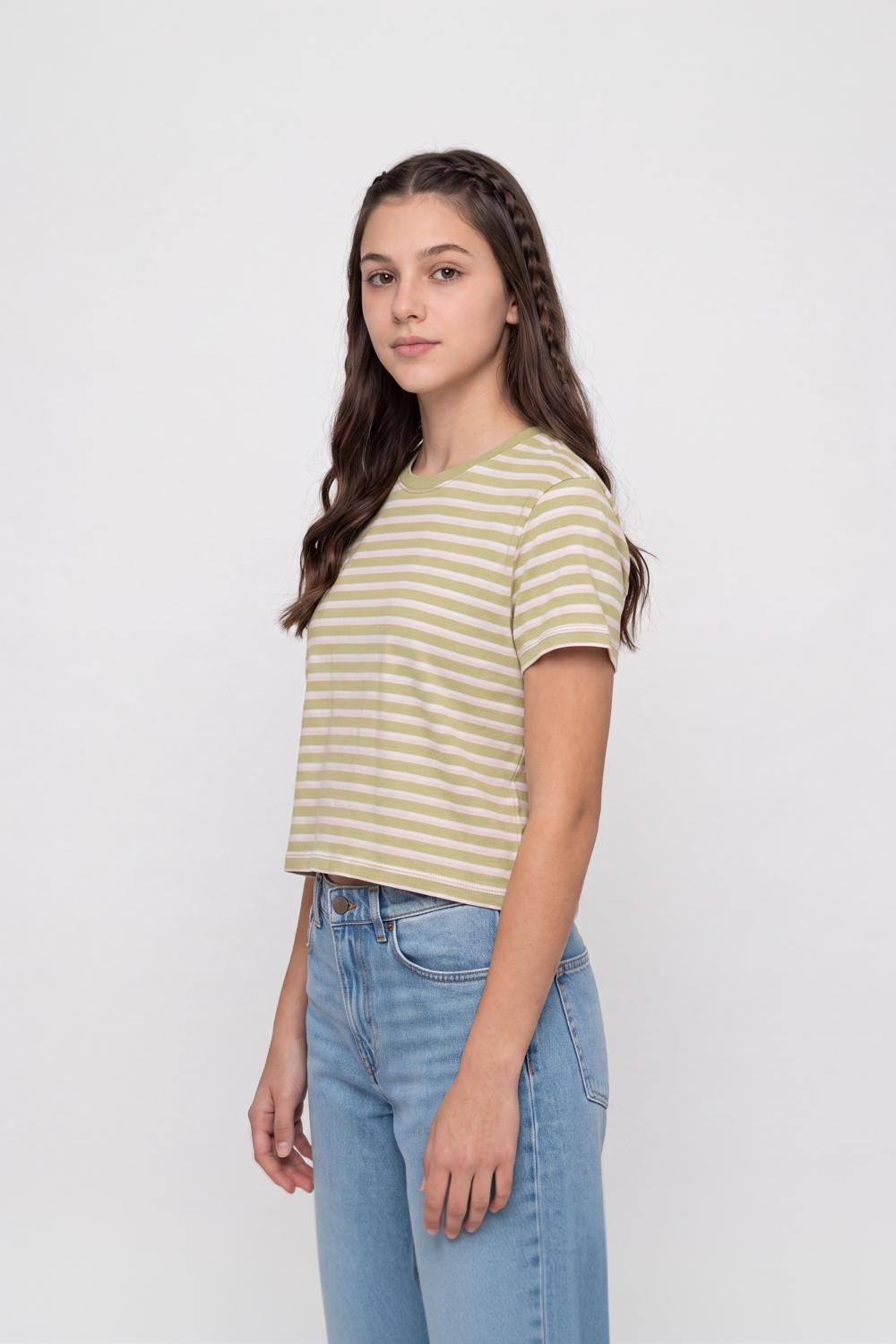 Pink & Yellow Cotton Regular Fit T-Shirt for Women - Image 4