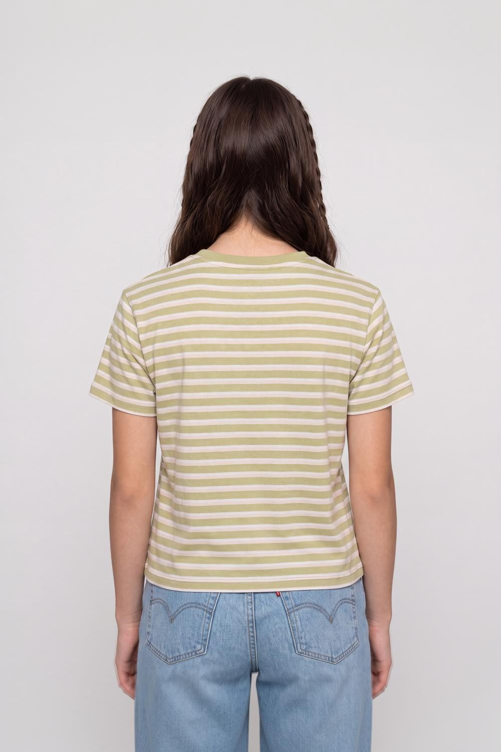 Pink & Yellow Cotton Regular Fit T-Shirt for Women - Image 5
