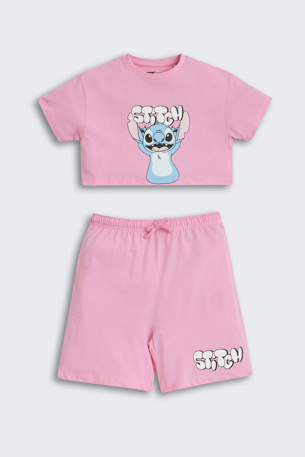 Pink Graphic Printed Regular Fit Co-ord Set for Tweens Girls - Image 2