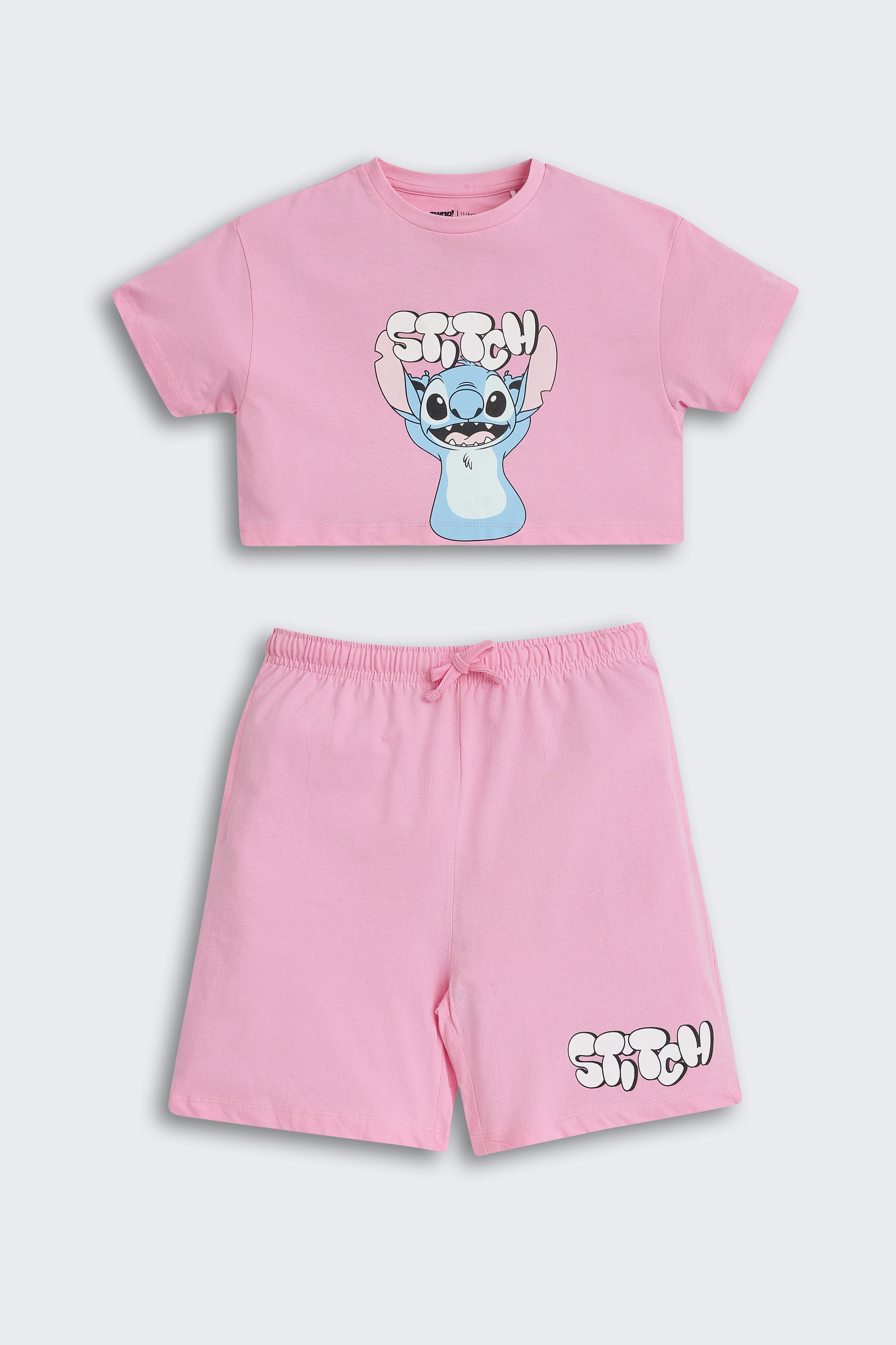 Pink Graphic Printed Regular Fit Co-ord Set for Tweens Girls - Image 2