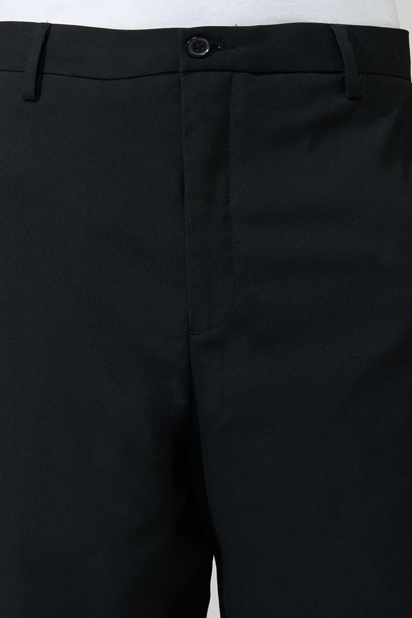 Black Solid Carrot Fit Trouser for Men - Image 2