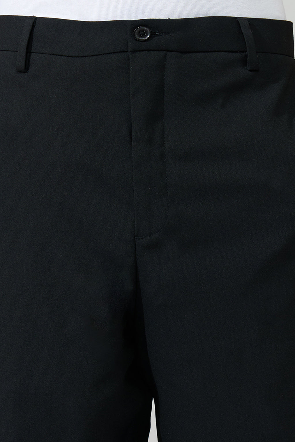 Black Solid Carrot Fit Trouser for Men - Image 2