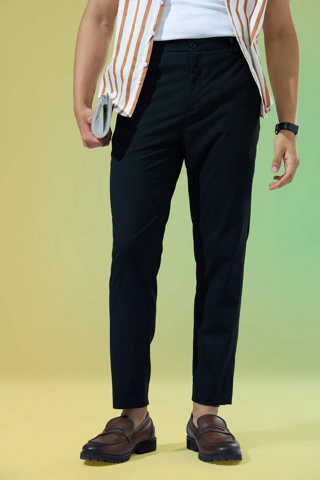 Navy Carrot Fit Formal Trouser for Men - Image 1