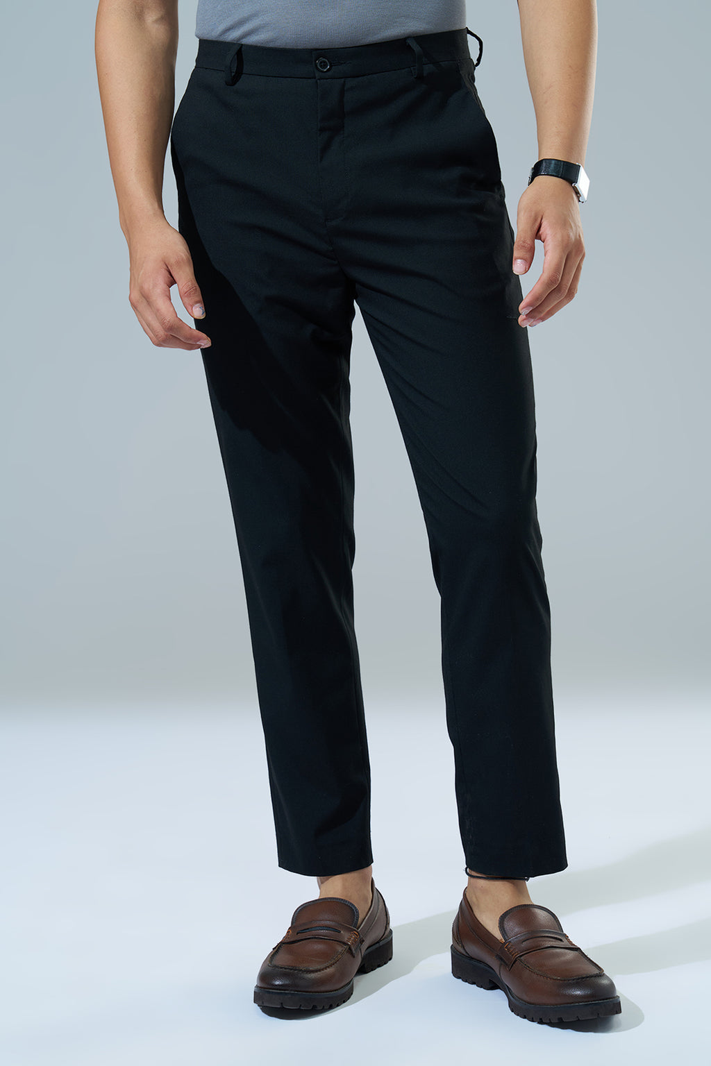 Navy Carrot Fit Formal Trouser for Men - Image 2