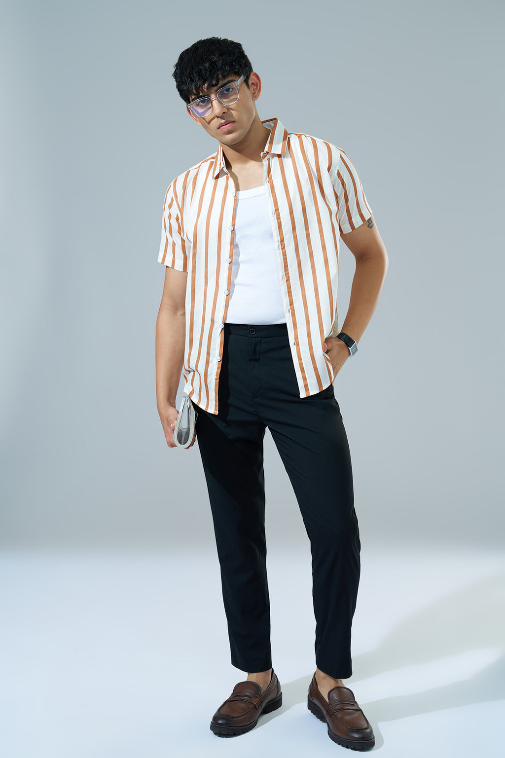 Navy Carrot Fit Formal Trouser for Men - Image 6