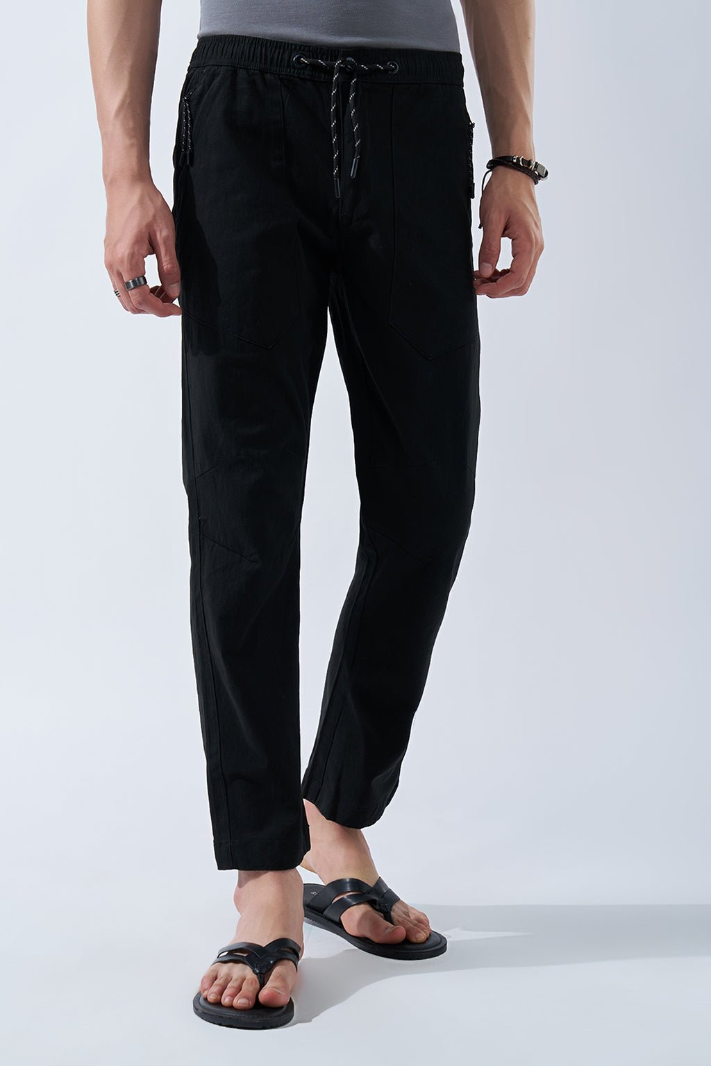 Black Drawstring Pant for Men - Image 2