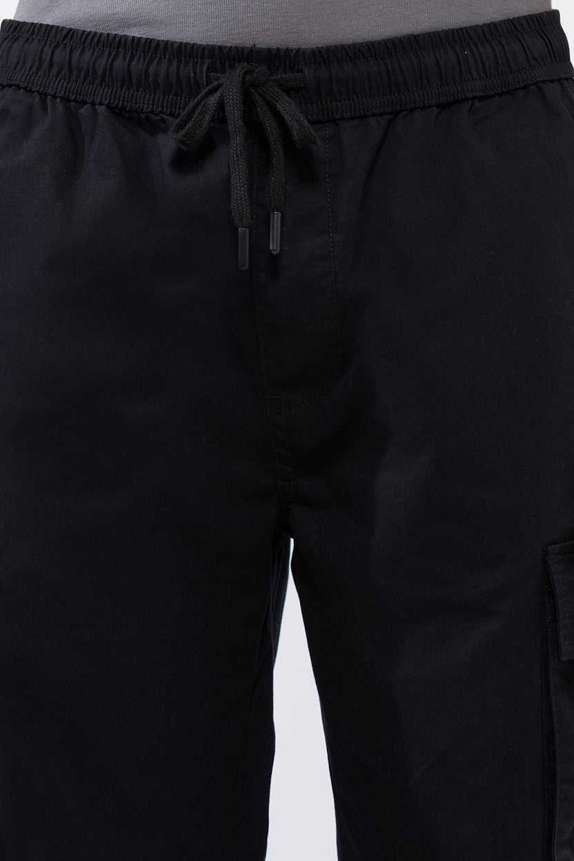 Black Solid Regular Fit Trouser For Men - Image 3
