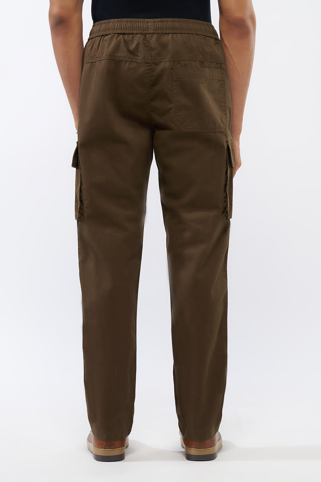 Brown Solid Regular Fit Trouser For Men - Image 5