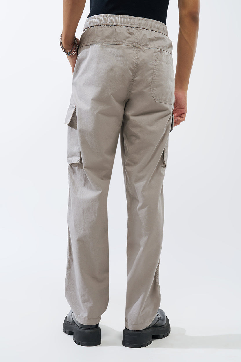 Grey Solid Regular Fit Trouser For Men - Image 5