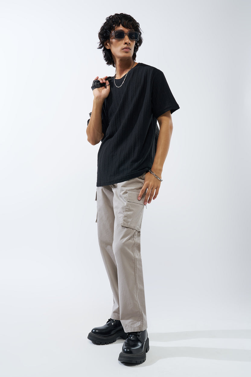 Grey Solid Regular Fit Trouser For Men - Image 6
