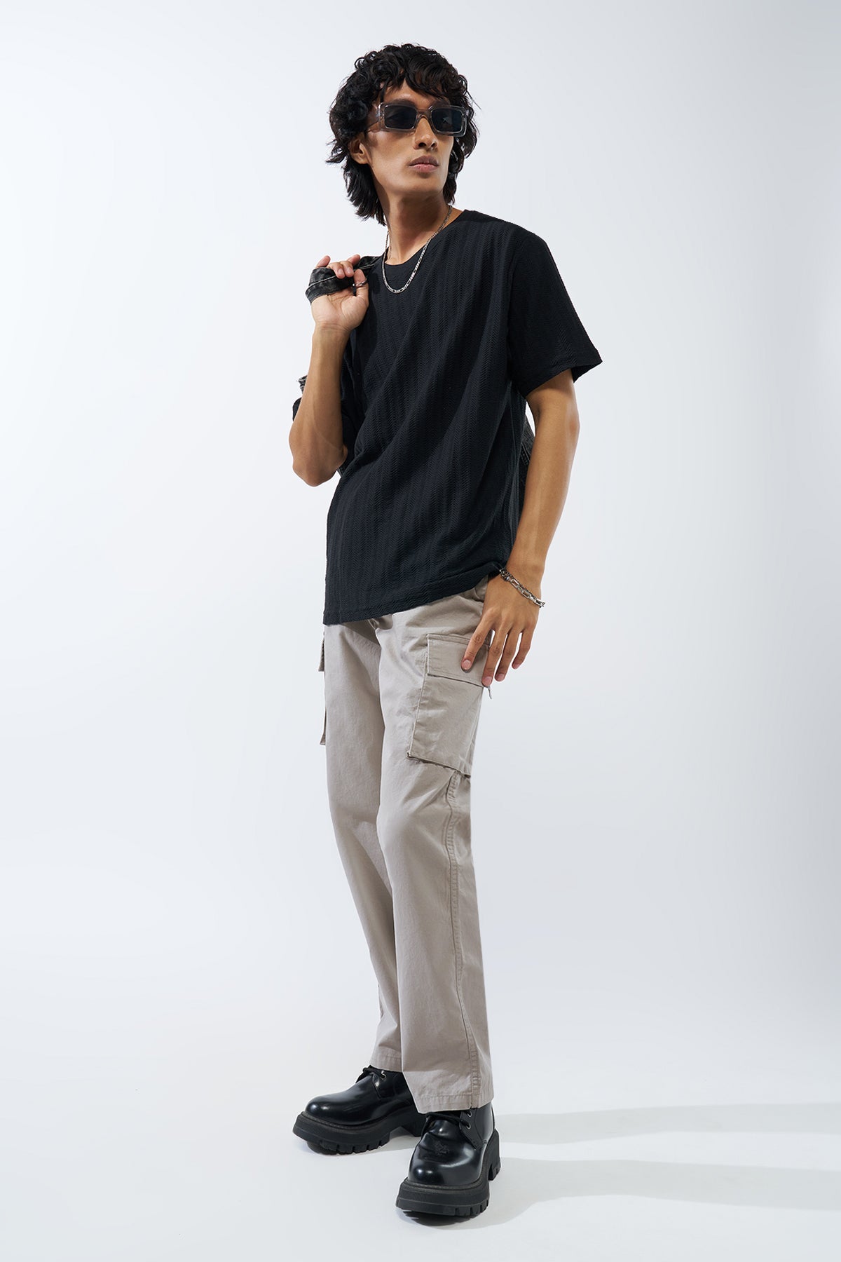 Grey Solid Regular Fit Trouser for Men - Image 6