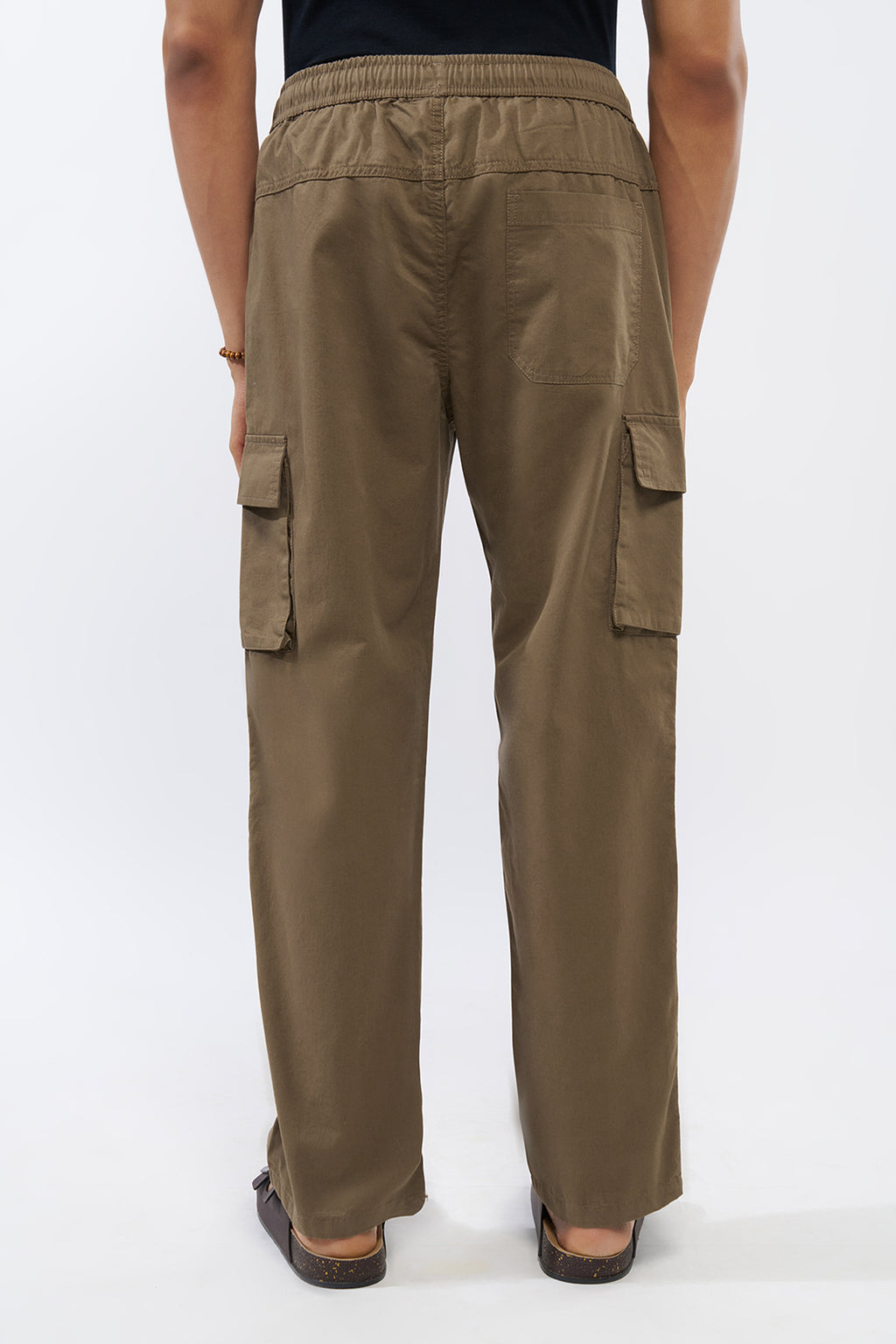Olive Solid Regular Fit Trouser for Men - Image 5