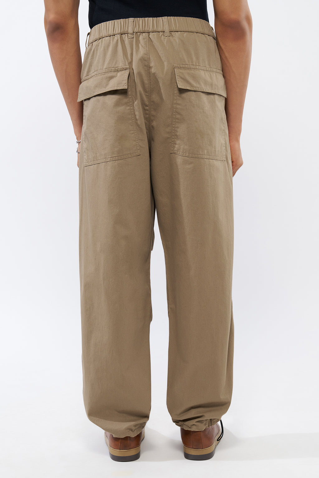 Beige Solid Regular Fit Trouser for Men - Image 5