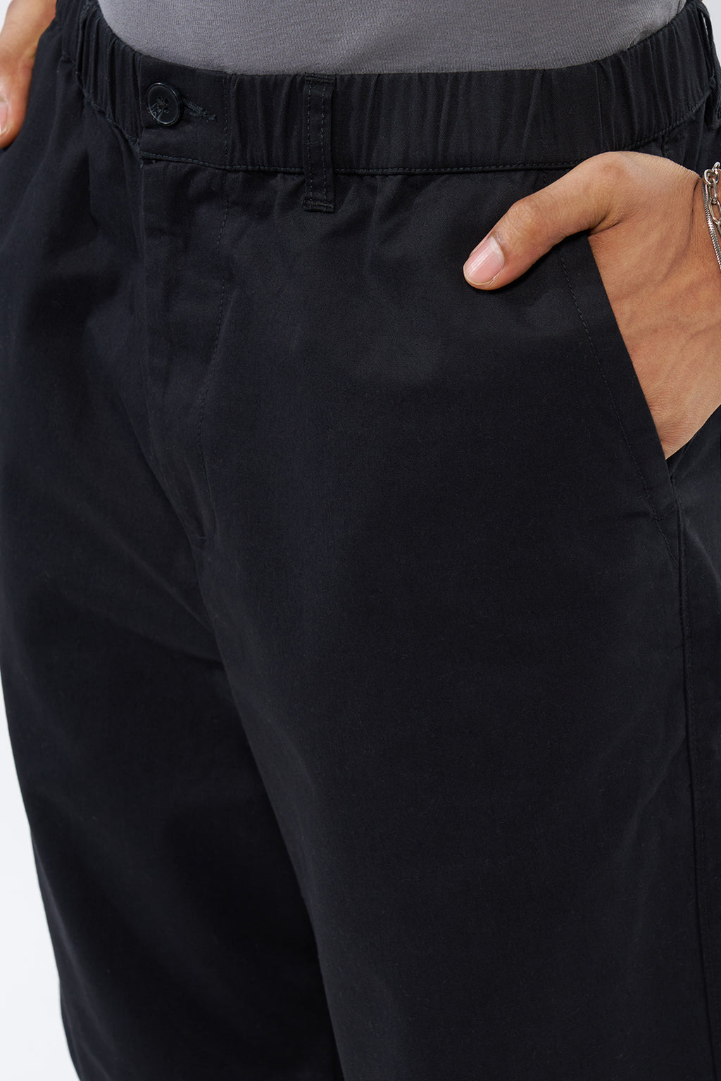 Black Solid Regular Fit Trouser for Men - Image 3