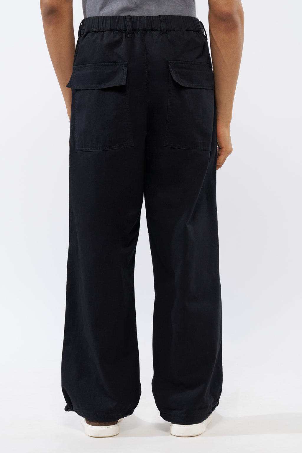 Black Solid Regular Fit Trouser for Men - Image 5