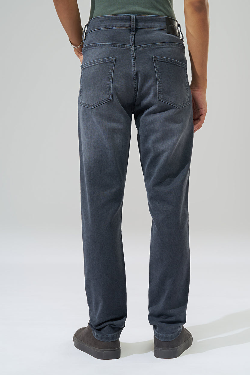 Grey Washed Slim Fit Jeans For Men - Image 5