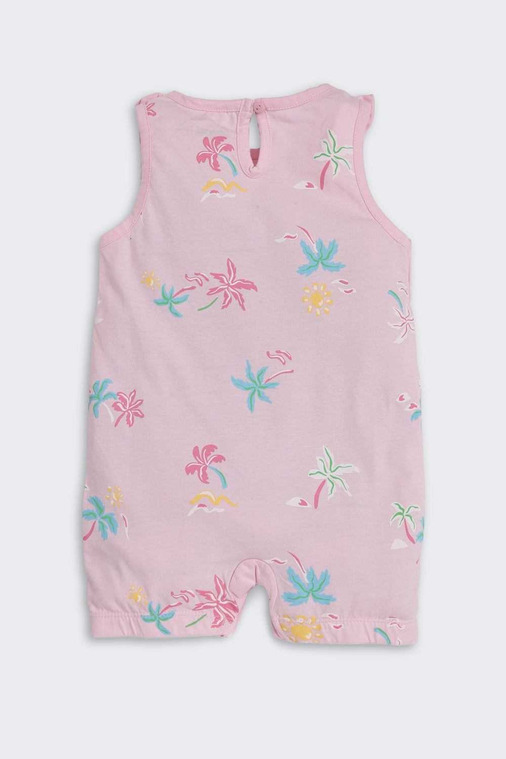 Pink Tree Printed Regular Fit Dungarees for Infant Girls - Image 3