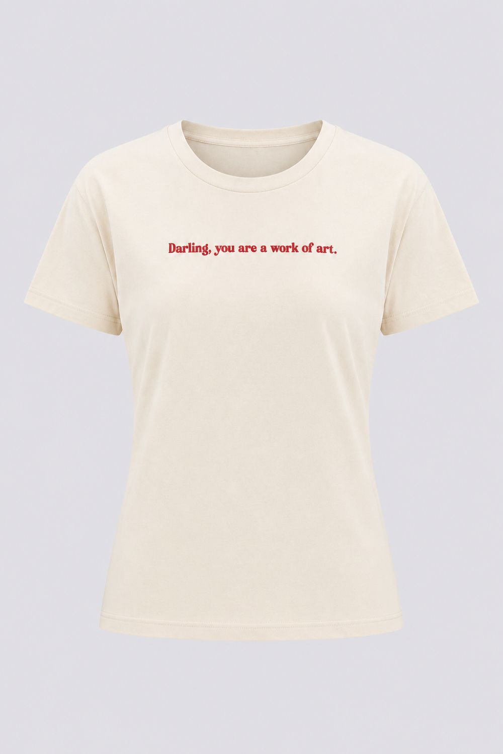 Womens Regular Fit Off White Slogan Printed T-Shirt - Image 7