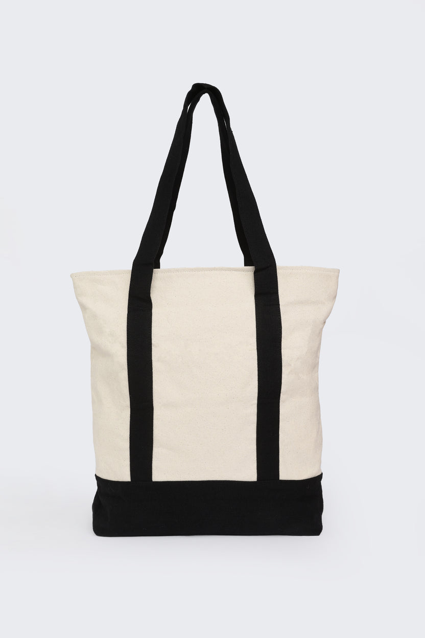 Cream Canvas Tote Bag for Women - Image 6