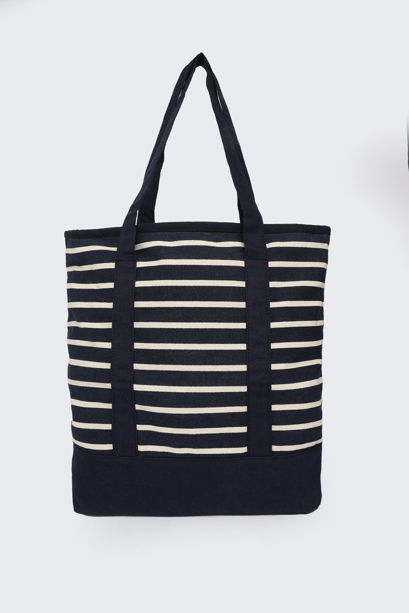 Navy Canvas Tote Bag for Women - Image 2
