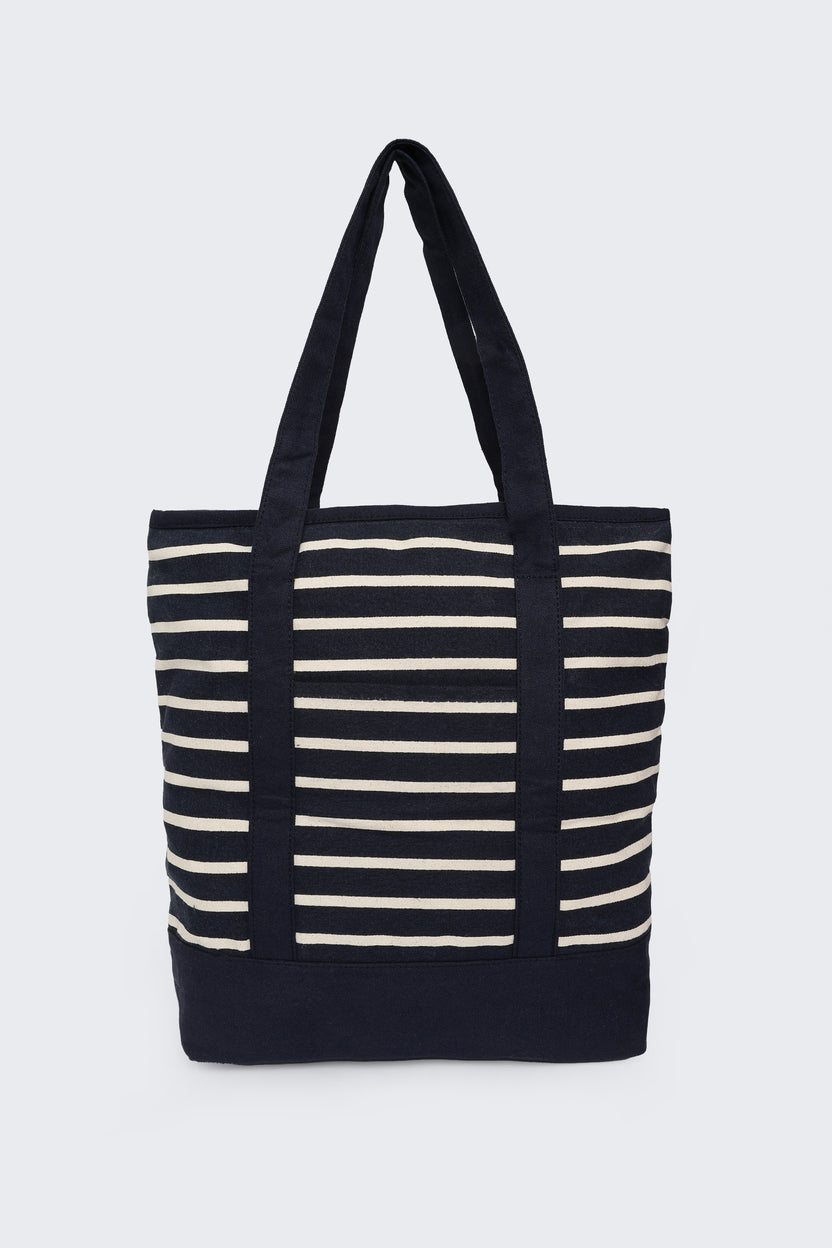 Navy Canvas Tote Bag for Women - Image 6