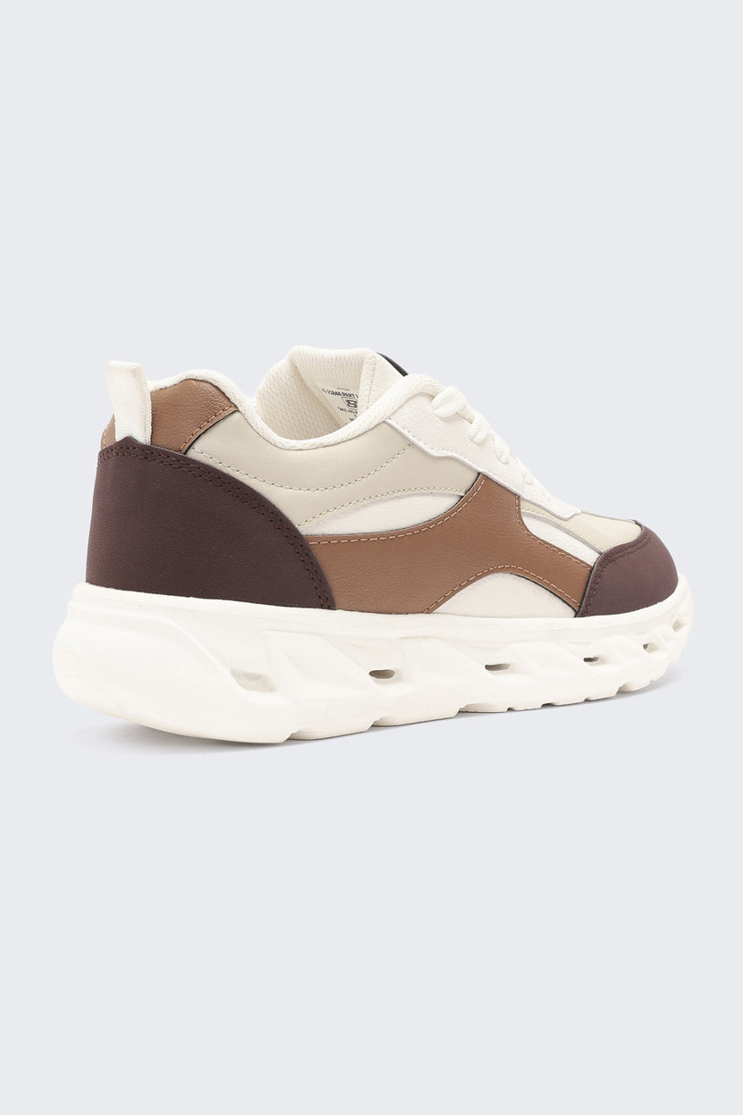 Brown Colourblocked Sneakers for Men - Image 3