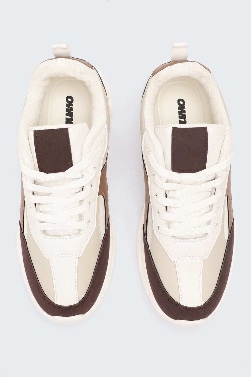 Brown Colourblocked Sneakers for Men - Image 4