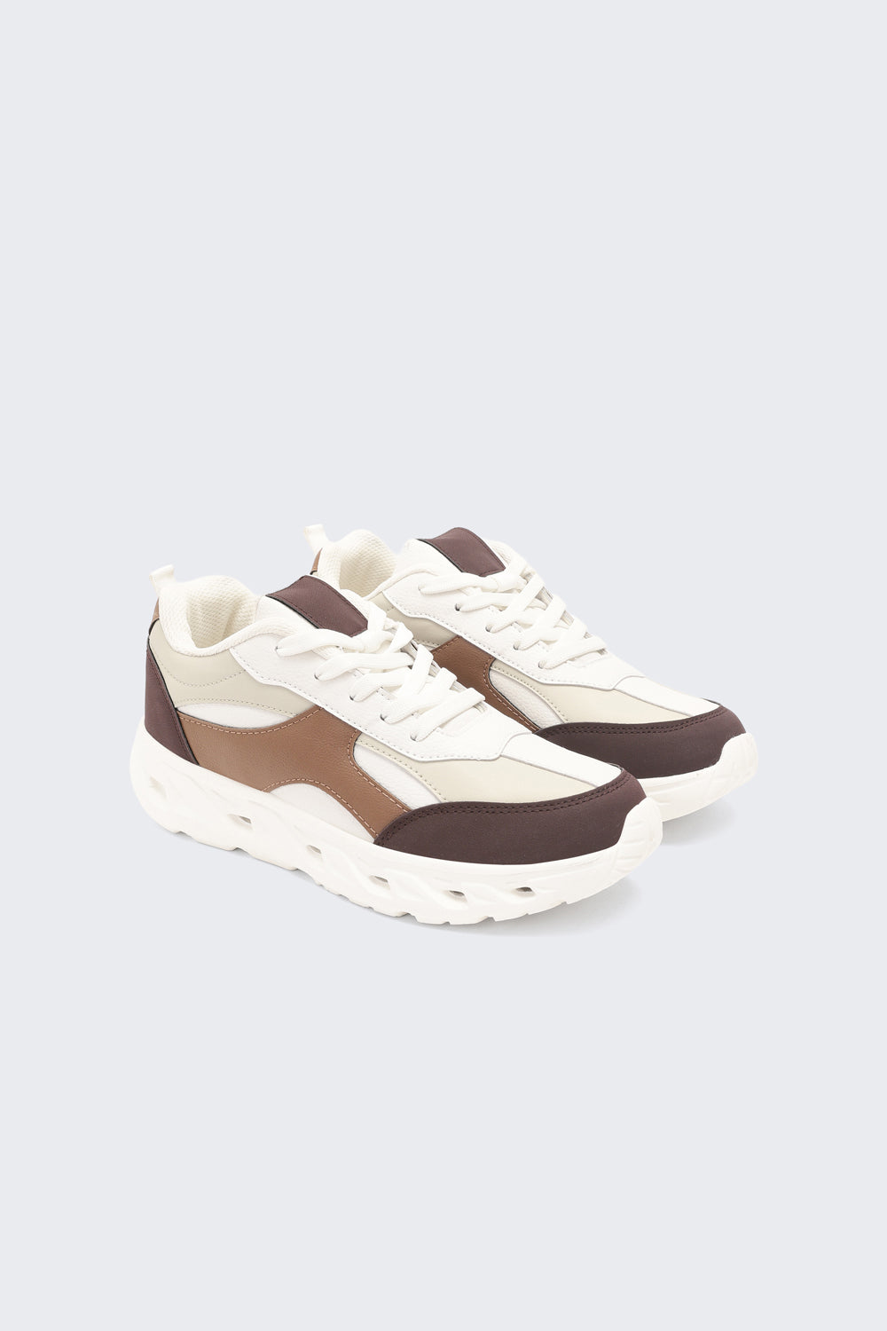 Brown Colourblocked Sneakers for Men - Image 5