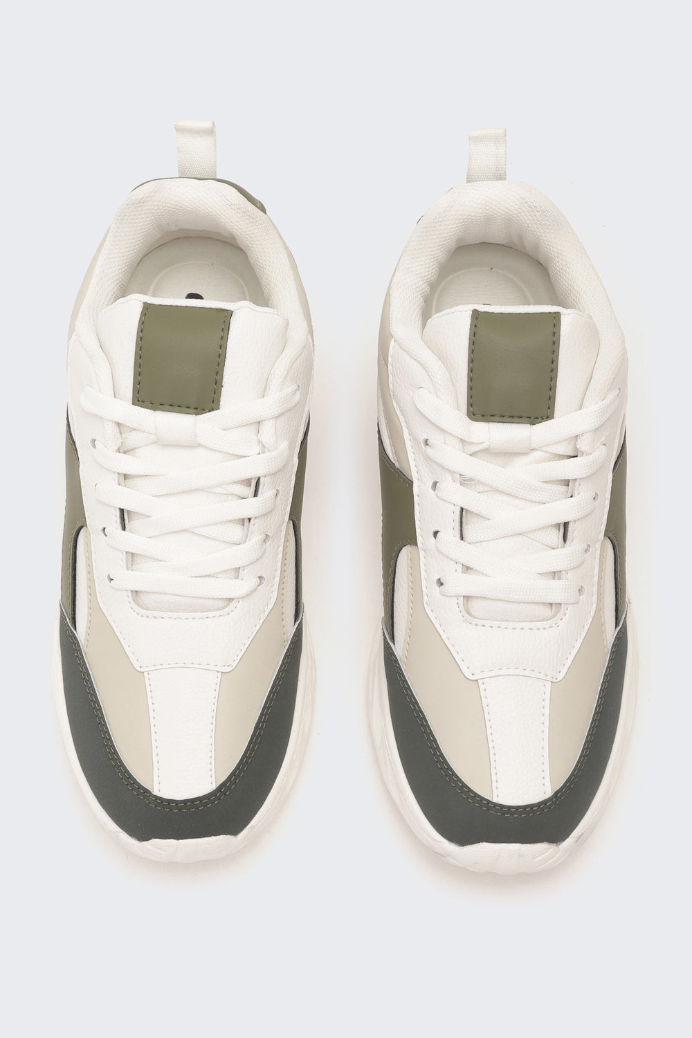 Olive Colourblocked Sneakers for Men - Image 4