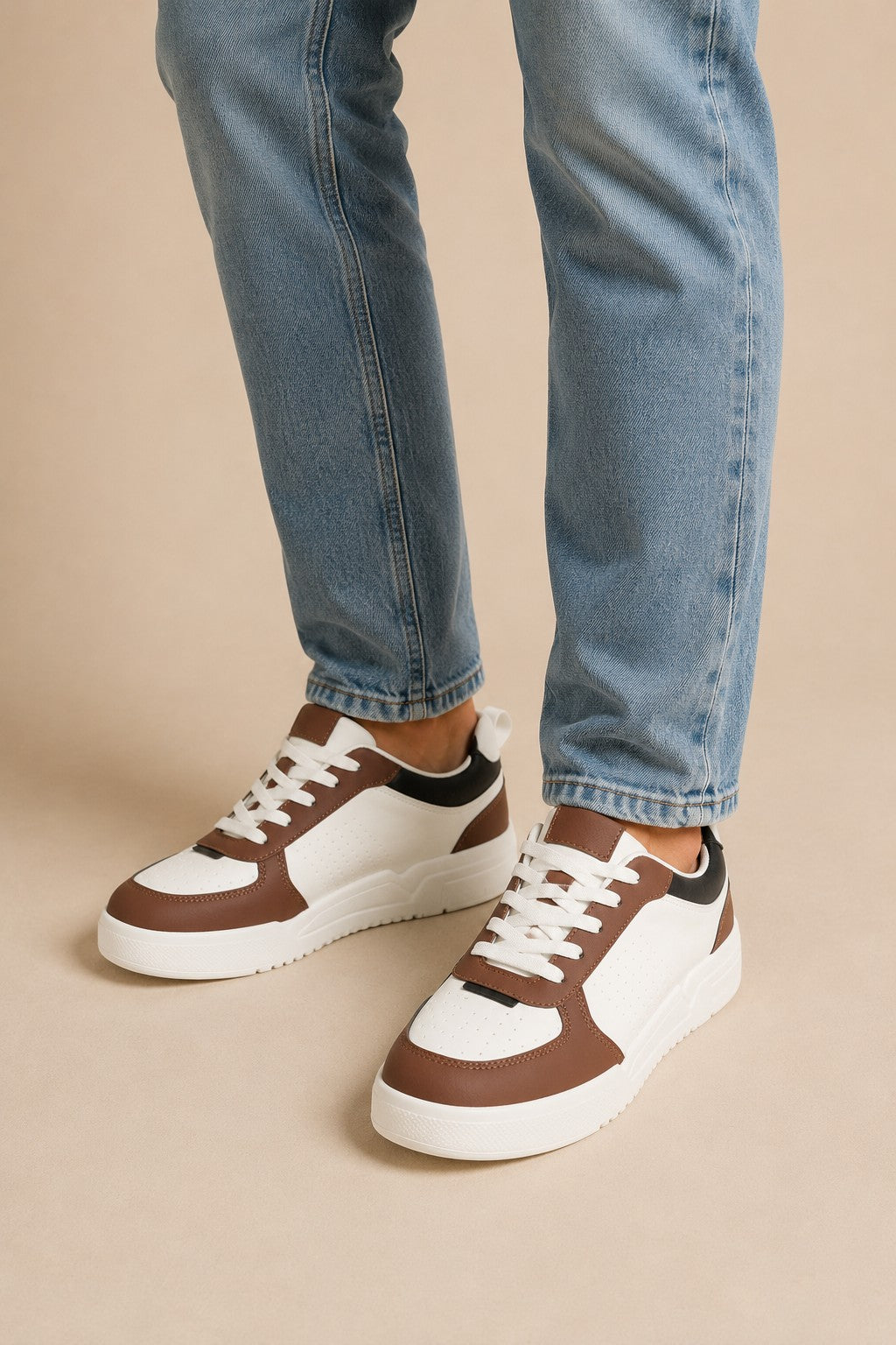 Brown Colourblocked Sneakers for Men - Image 1