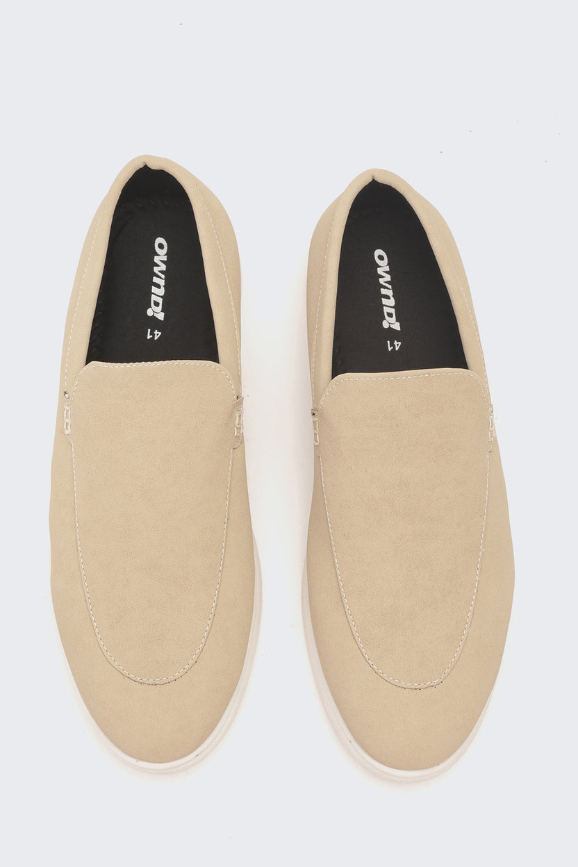 Beige Nubuck Loafer for Men - Image 4