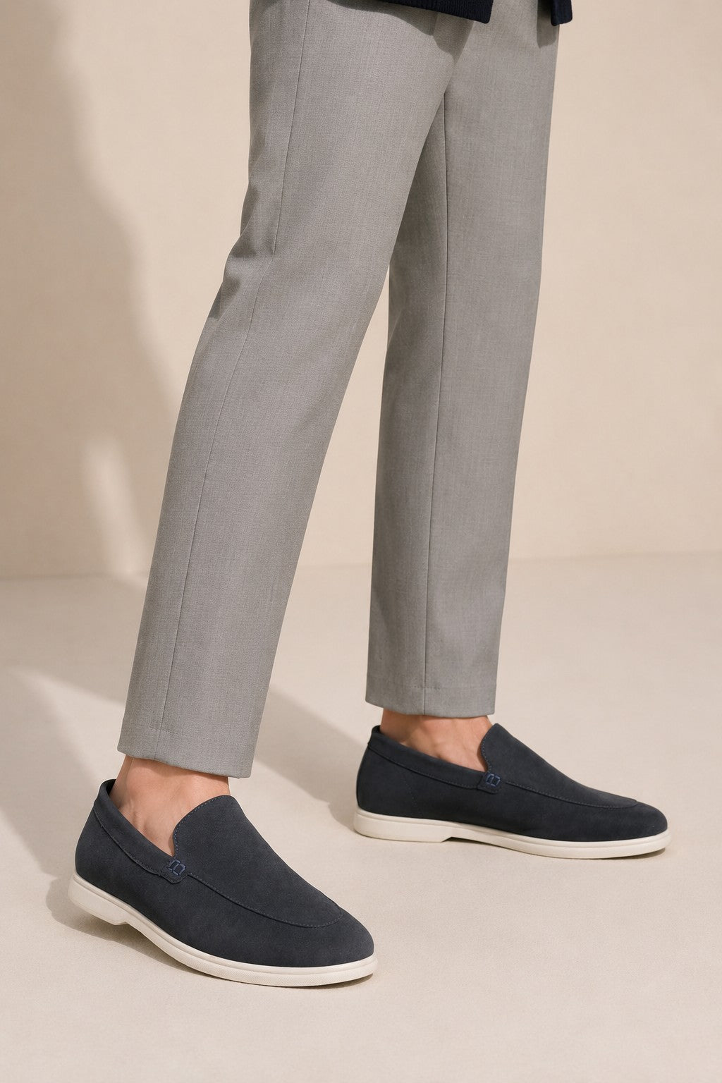 Navy Solid Loafers for Men - Image 1